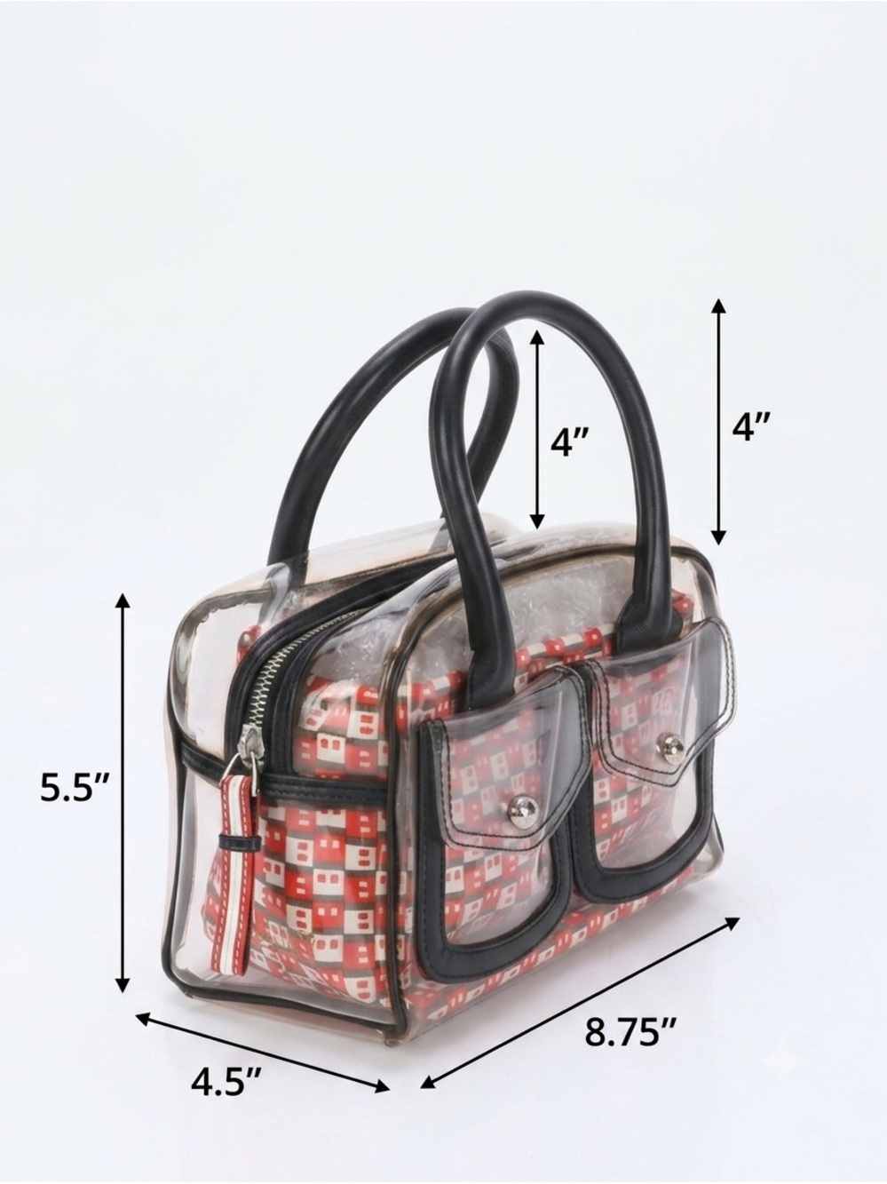 Vintage BALLY Clear PVC & Leather B-Logo Satchel Handbag Y2K - Picture 8 of 9
